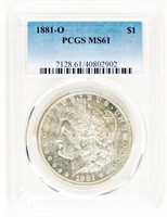 Coin 1881-O Morgan Silver Dollar-PCGS MS61