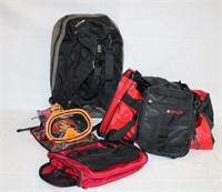 Duffel bag, Mountain Equipment back pack, Swiss