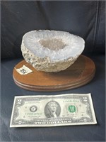 Geode with Wooden Base