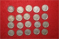 (20) Full Date Buffalo Nickels  1926 to 1937 Mix