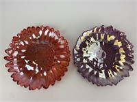 (2) Iridescent Sunflower Plates