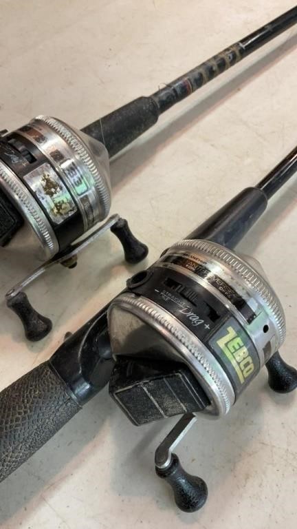 Two Zebco reels with rods