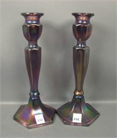 Pair Vineland Wisteria Paneled Candlesticks.