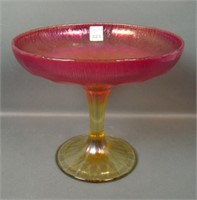 Imperial Red #44/50 18 Rayed Flared Cupped Compote