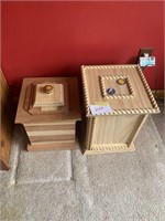 PAIR OF WOODEN BOXES
