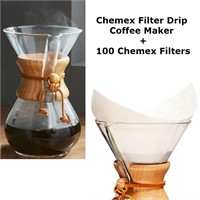 *NEW* Chemex Filter Drip Coffeemaker + 100 Filters