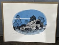 (MW) Karl Warren, An Old Barn Print  22x17