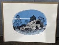 (MW) Karl Warren, An Old Barn Print  22x17