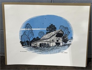 (MW) Karl Warren , An Old Barn Print  22x17