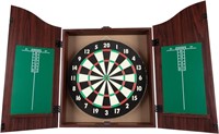 Walnut Dartboard Cabinet Set