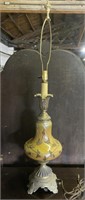 (K) Mid Century Glass Lamp 41”