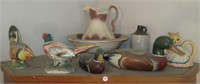 Lot of Ducks, chickens, pitcher and bowl, teapot
