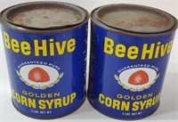 2 Vintage Bee Hive 5 Lb. Corn Syrup Tins