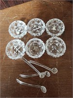 Victorian crystal salt cellars set of 6