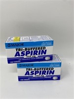 2 Pack of 100 Tablets, Aspirin