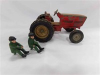 Vintage Die Cast Red Tractor UNBRANDED & (2) Cast