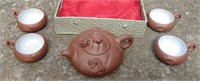 Chinese Clay Dragon Tea Set in Presentation Box