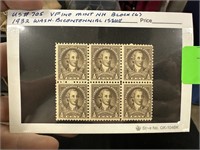 705 MINT NH BLOCK OF 6 1932 WASHINGTON STAMPS