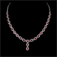 Natural Pigeon Blood Red Ruby Necklace