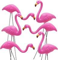 Small Pink Flamingo Yard Ornament, Set 6