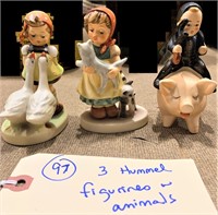 3 old Goebel Hummel Germany figurines animals