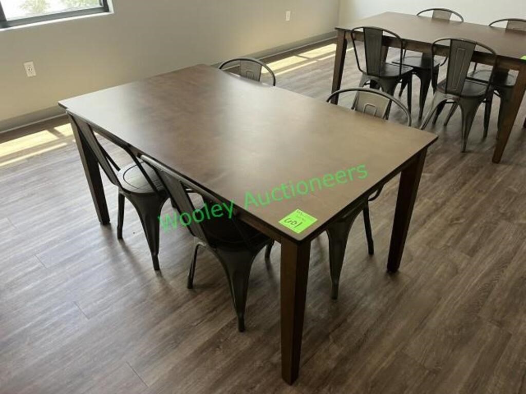 59"x36" Wood Break Room Table and (4) Chairs