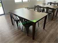 59"x36" Wood Break Room Table and (4) Chairs