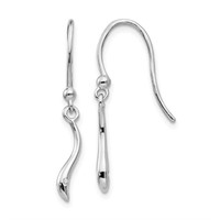 Sterling Silver Swirl Diamond  Dangle Earrings