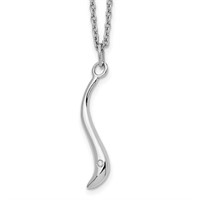 Sterling Silver Swirl Diamond Necklace