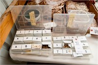 3-Plastic Organizers of Wooden Letters &