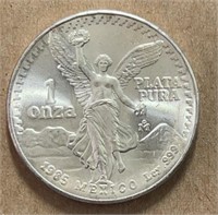 1985 Mexican Libertad 1oz Silver BU