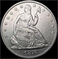 1876 Seated Liberty Half Dollar CLOSELY UNCIRCULAT