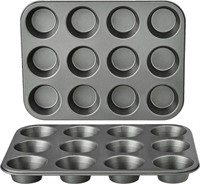 (N) Amazon Basics Nonstick Muffin Baking Pan, 12 C