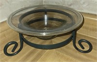Decorative Glass Centerpiece with Metal Base