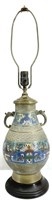 Antique Vtg Japanese Champleve Lamp