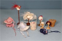 Artisan Miniature Powdered Wigs, Hats & Stands