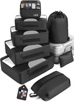 Veken 8 Set Packing Cubes  Travel  Black
