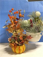 Fall & Winter Faux Flowers In Ceramic & Glass