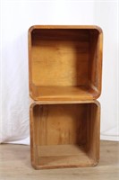 PAIR OF STACKABLE SOLID MODERNIST CUBBIES