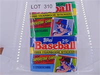 Topps Baseball 1989 & 1990 Yearbook Sticker Packs