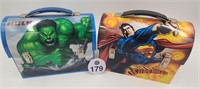 Two Lunch Boxes Superman & Hulk