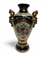 Large porcelain double handled urn vase