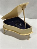 French Ivory Piano Jewelry Box - Rings included,