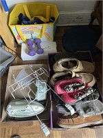 Shoes, weights, leg weights, iron chef, caddy,