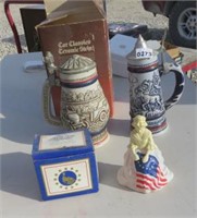 Beer Steins and Figurine