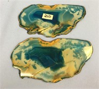 Lot of 2, agate slabs, approx. 6" x 3 1/2"    (a 2