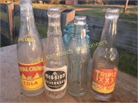 Vintage Triple XXX, Mission, Royal Crown bottles