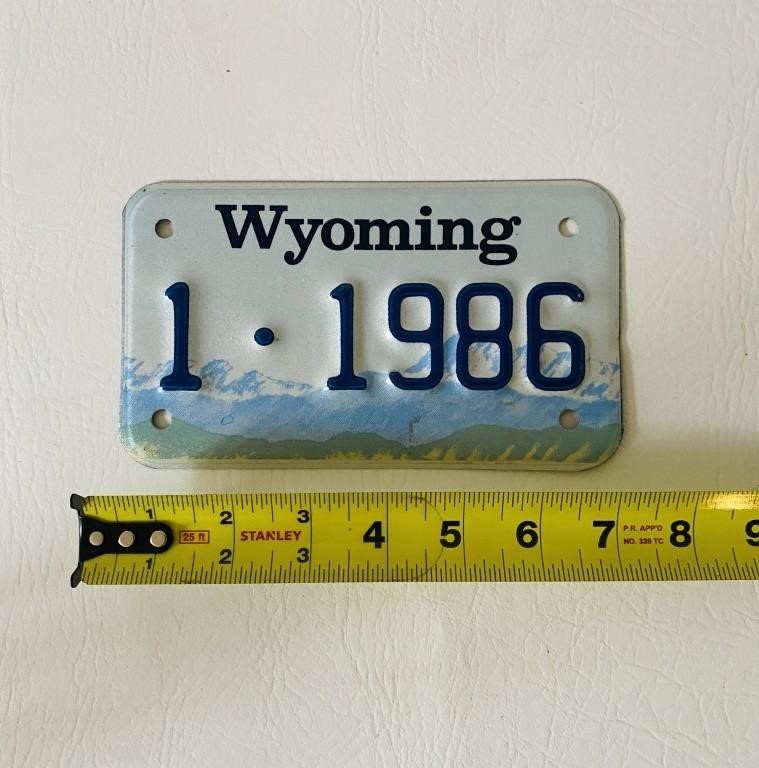 Wyoming Motorcycle License Plate