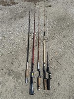 LOT OF 5 FISHING RODS