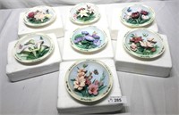 7 pcs. Porcelain Floral Relief Collector Plates